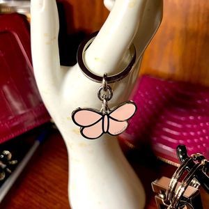 NWOT Coach Pink Butterfly Keychain/Bag Charm